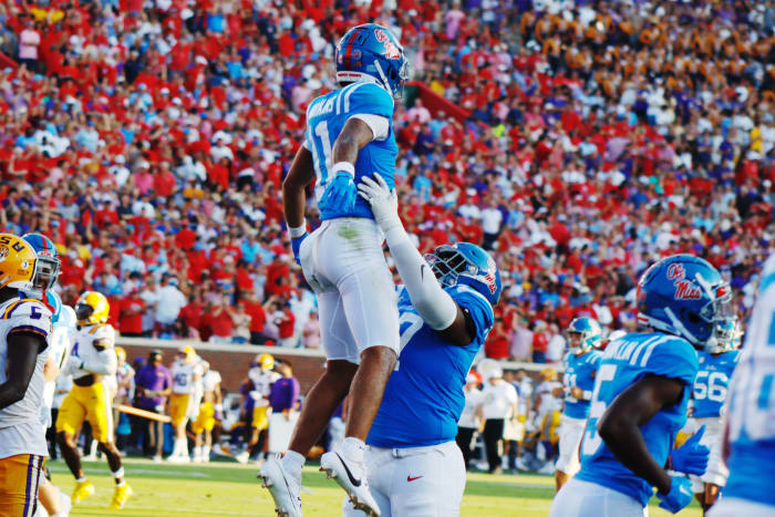 The Ole Miss offense was clicking on all cylinders on Saturday, putting up over 700 yards and 55 points in a win over LSU.